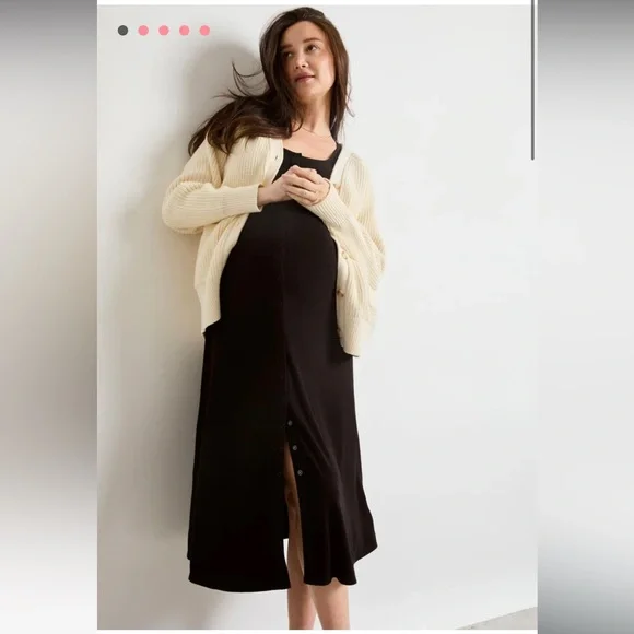 Hatch The Softest Rib Nursing Midi Dress sz 1 - Picture 1 of 9